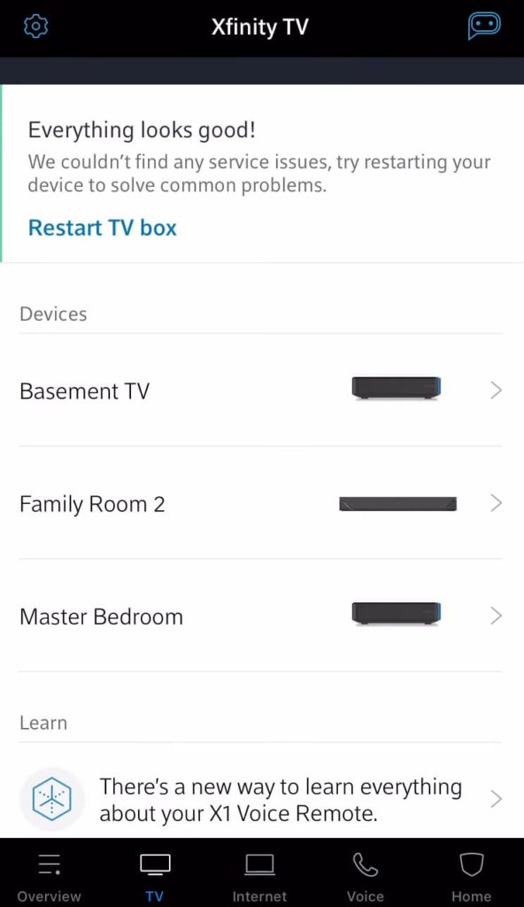 TV Tab in MyAccount App