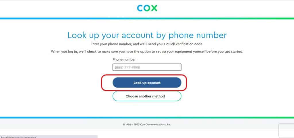 Activate the account by phone number