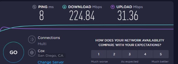 Internet Preferred 250 Speed Test