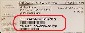 Own modem mac address