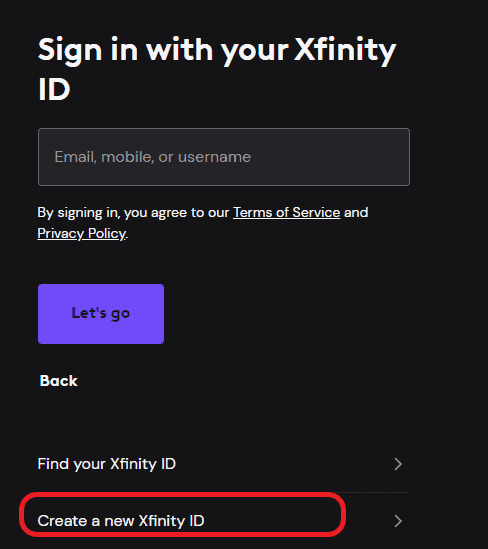 Portal Xfinity ID