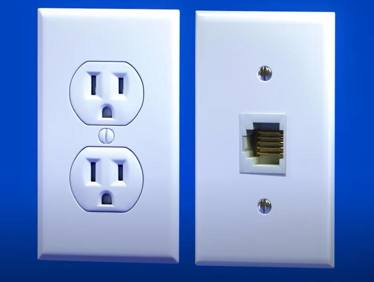 Wall jack and power outlet