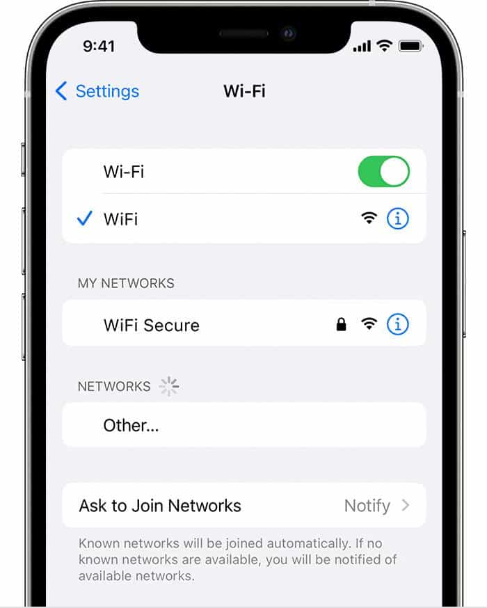 Connect wifi into iphone