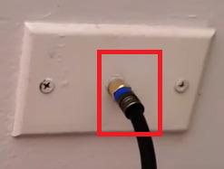 Connect coaxial cable into outlet