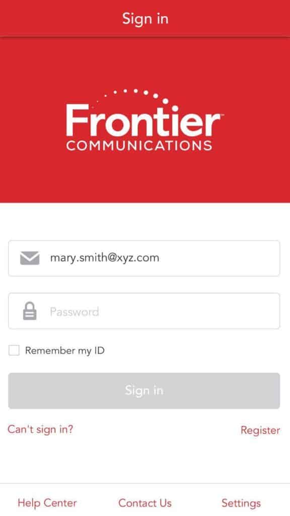 Sign in Frontier App