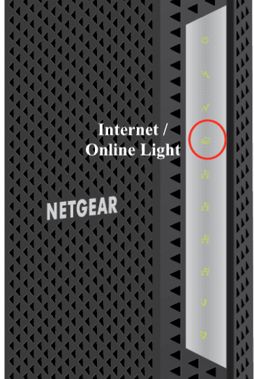 Internet/Online Light on Netgear
