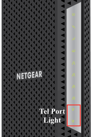 Tel Port Light on Netgear