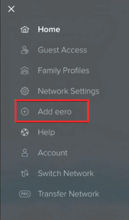 Choose Add or Replace Eero devices