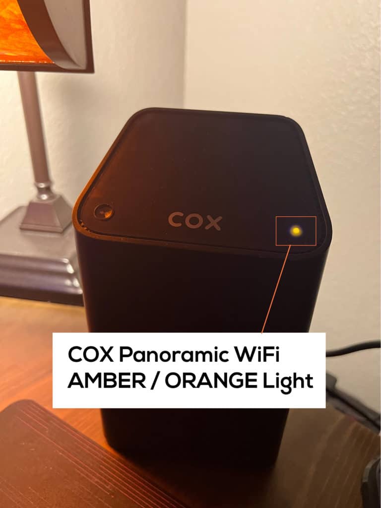 why is my cox wifi box blinking orange?