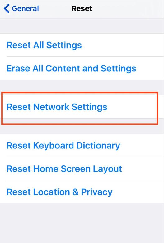 Reset Network Settings for iPhone