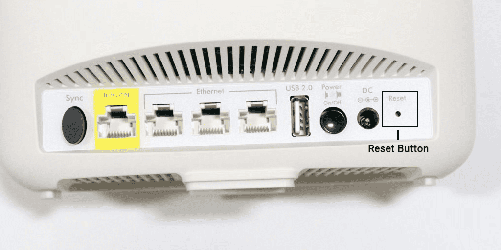 Reset button on Orbi Router or satellite