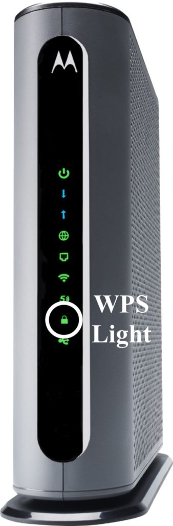 WPS light on Motorola Modem