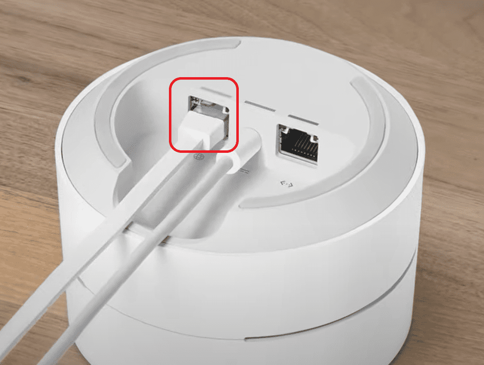 Connect the internet cable to the WAN port