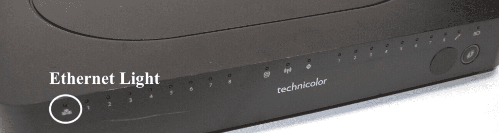 Ethernet Light on Comcast Business Modem or Router