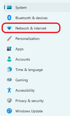 Go to settings and choose Network and Internet