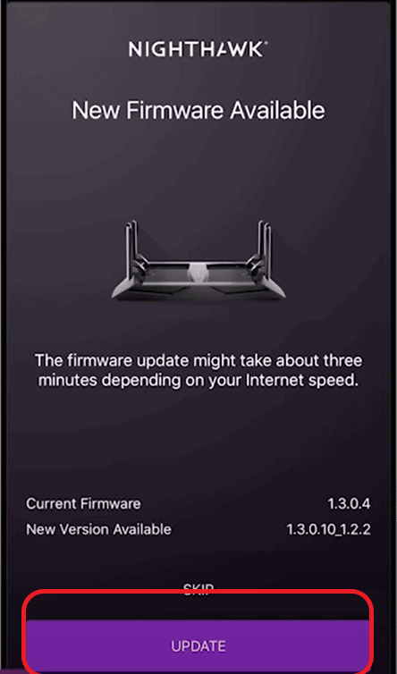 Tap on Update Firmware
