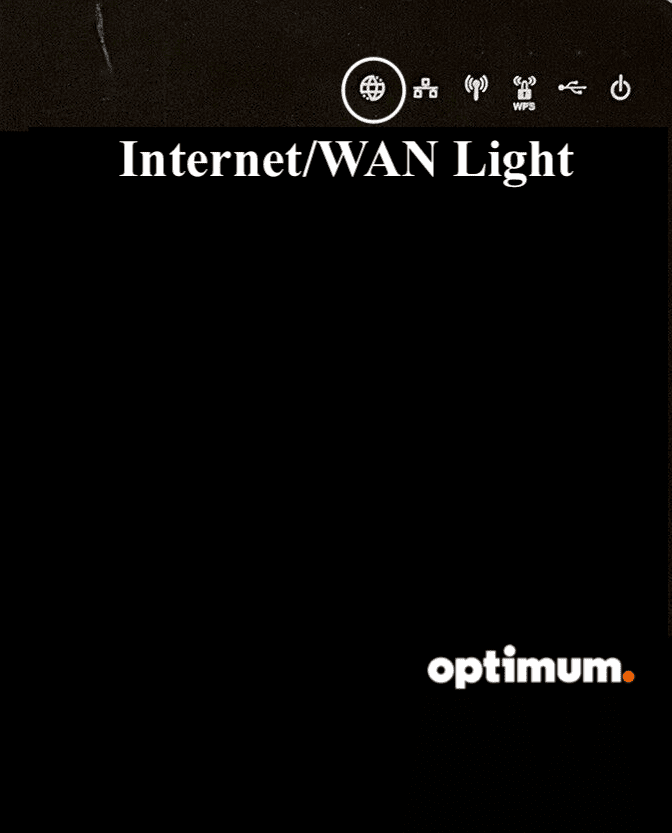 Internet or WAN Light on Optimum Router