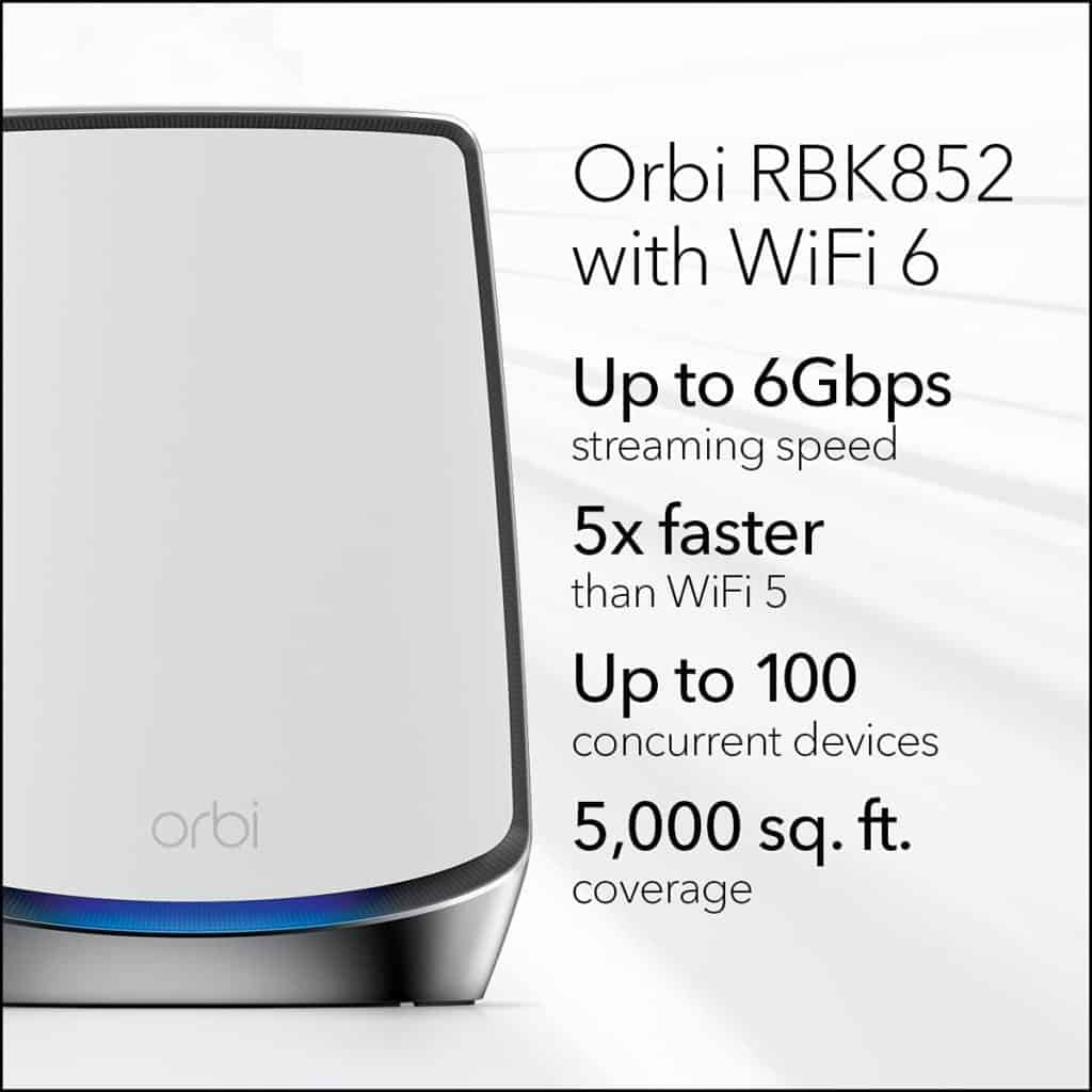 Netgear Orbi RBK852 WiFi Coverage & Devices Capacity