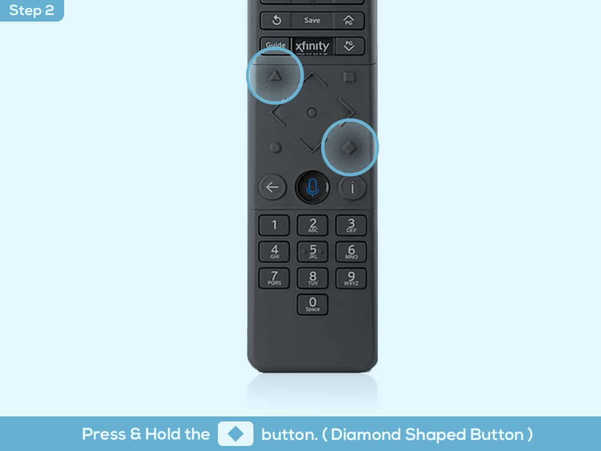 Press A and D buttons on XR15 remote