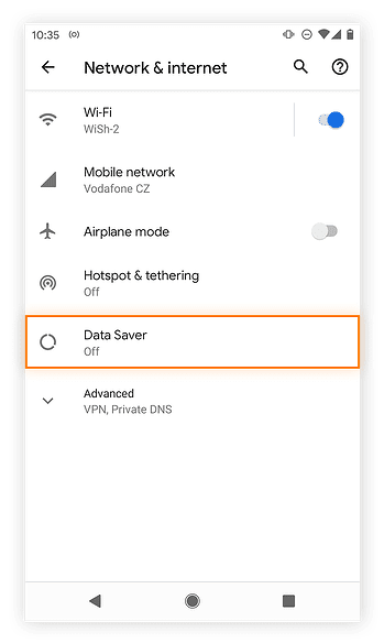 Tap on data saver to disable background data