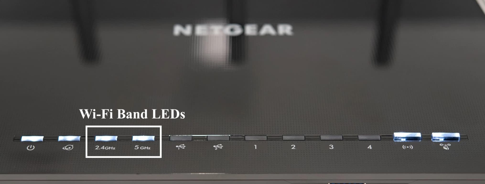 Wi-Fi Band LEDs on Netgear Router