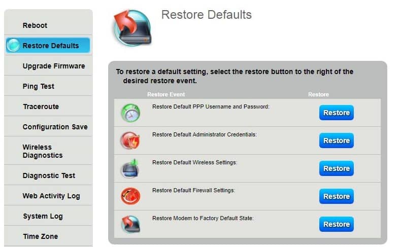 Now find and select Restore Defaults