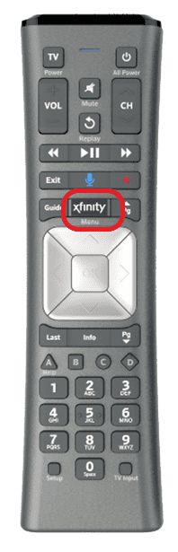 Once the light turns green, press the Xfinity button