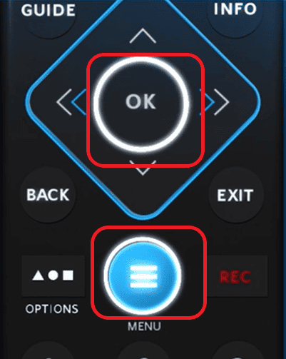 Press and hold both the OK and Menu buttons