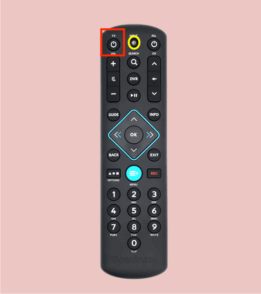 Press the TV Power button and make sure the Input button emits a solid glow.