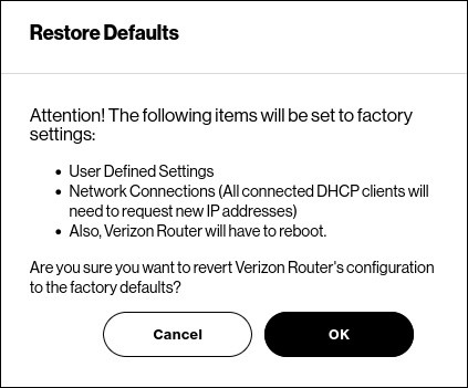 Review the warning then click Ok to begin the restore process.