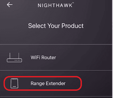 Choose a new extender setup