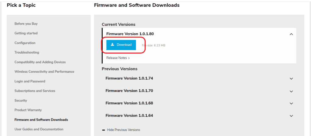 Download the latest firmware