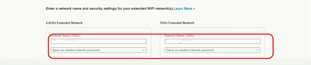 Setup the Netgear WiFi extender’s SSID and password