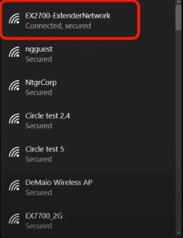 Connect to the extender’s network