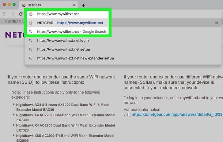 Netgear WiFi Extender Web Interface