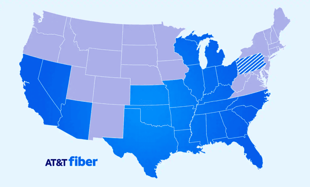 AT&T Fiber Coverage Map