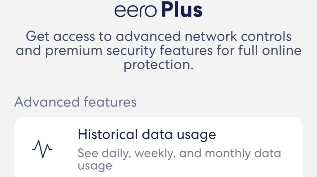 Historical Data feature in Eero Plus